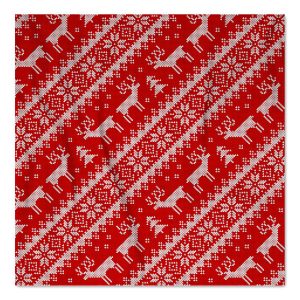Knit Pattern - Red w/ Deer & Snowflakes