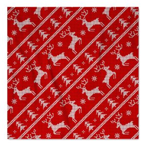Knit Pattern - Red w/ Deer & Trees