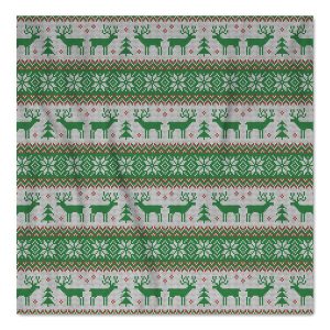 Knit Pattern - Green w/ Deer & Trees