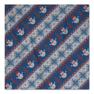 Knit Pattern - Blue & Red w/ Snowman