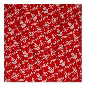 Knit Pattern - Red & White w/ Snowman & Trees