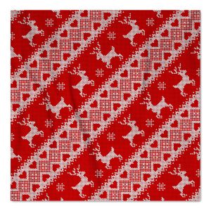 Knit Pattern - Red w/ Deer & Hearts