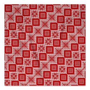 Knit Pattern - Red w/ Diamonds & Snowflakes