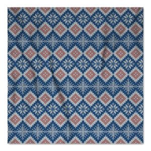 Knit Pattern - Blue w/ Diamonds & Snowflakes