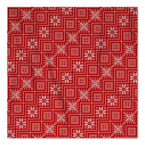 Knit Pattern - Red w/ Snowflakes