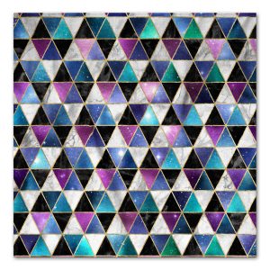 Space Triangle Mosaic - Purple, White & Black