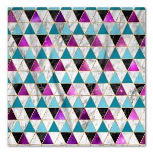 Space Triangle Mosaic - Purple & White
